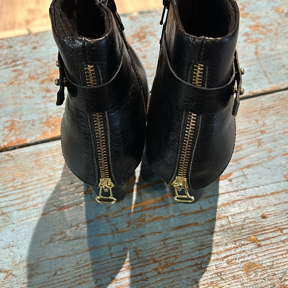 b.o.c born Black richardson double zipper ankle boot 9.5 Leather Buckle Strap - Picture 4 of 8